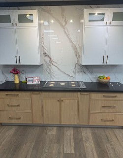 Natural wood and white mix